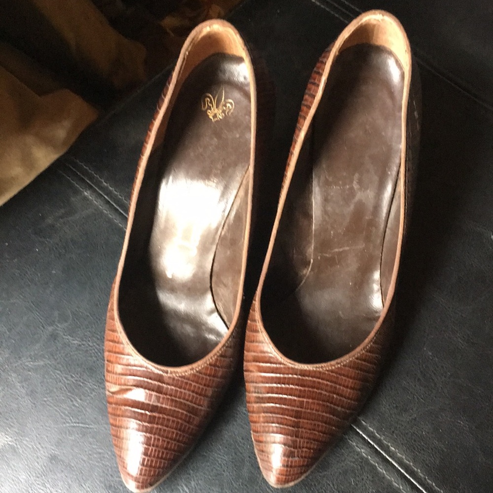 Real Alligator Skin Vintage Heels